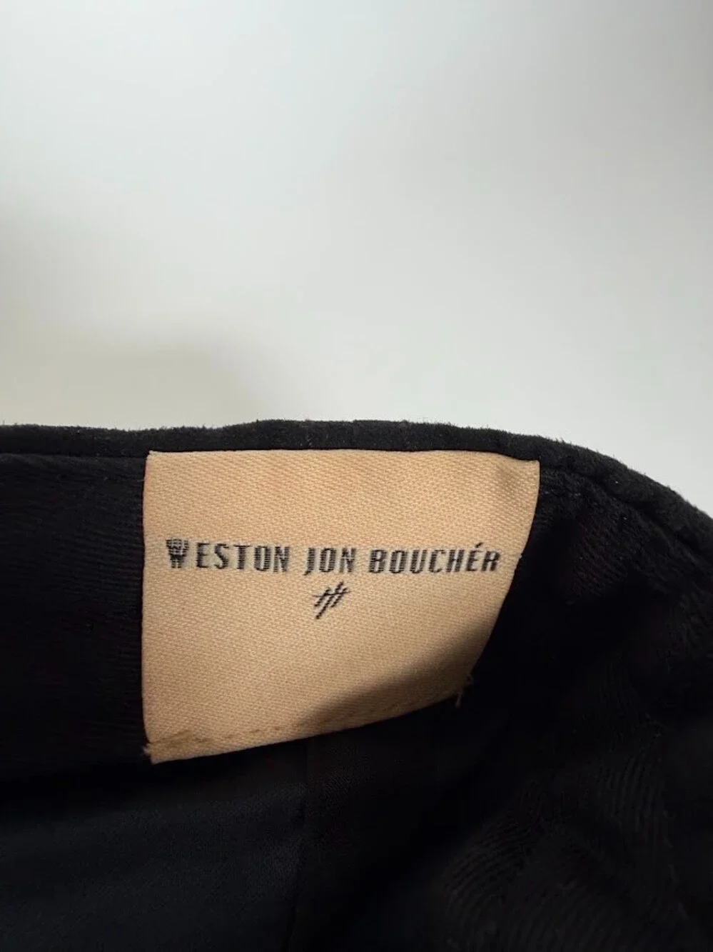 Weston Jon Boucher Luxe Suede Cap Brushed Onyx Black Leather Strap Hat O/S
